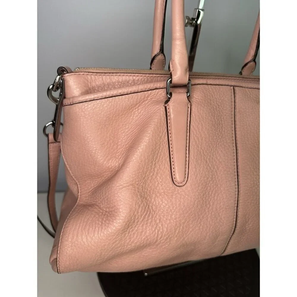 Coach Morgan Satchel Pink Pebbled Leather Shoulder Bag